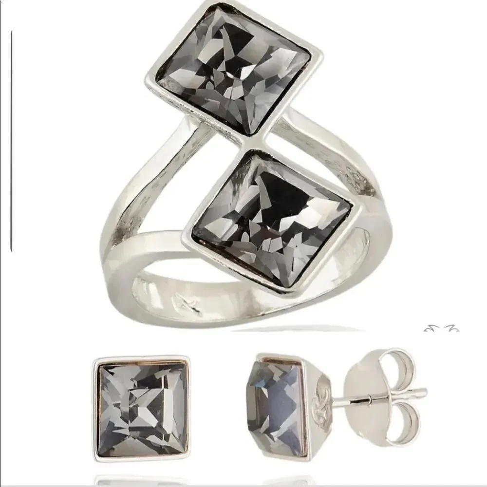 Swarovski authentic Crystals White Rhodium plated